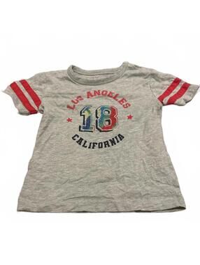 kidpik Boys T-Shirt Size 4 Gray Red Los Angeles California